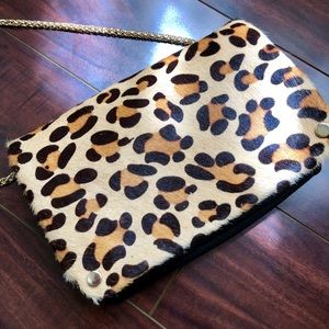 Stitch Fix Leopard Clutch - detach. chain strap